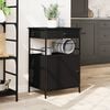 vidaXL Kitchen Trolley Black 22"x16.9"x35.2" Engineered Wood