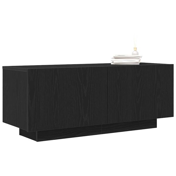vidaXL TV Cabinet Black Oak 39.37 x 13.78 x 15.75 in Engineered Wood