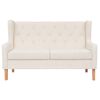 vidaXL Sofa Set Cream White Polyester Fabric, Wooden Frame Standard