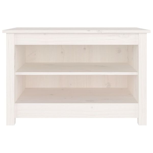 vidaXL Shoe Bench White Solid pine wood 27.6 in x 15.0 in x 17.9 in