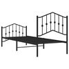 vidaXL Bed Frame Black Steel Single Bed Frame Rectangular Minimalist