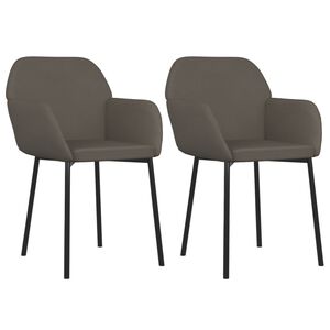 vidaXL Dining Chair Set of 2 Dark Grey