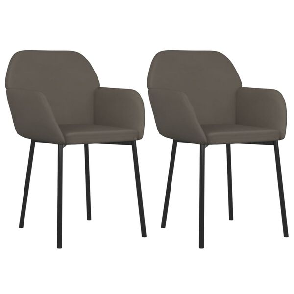 vidaXL Dining Chair Set of 2 Dark Grey