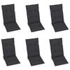 vidaXL Garden Chair Set of 6 Anthracite cushion, Natural wood
