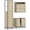 vidaXL Bathroom Furniture Set Sonoma oak Engineered wood, metal Medium