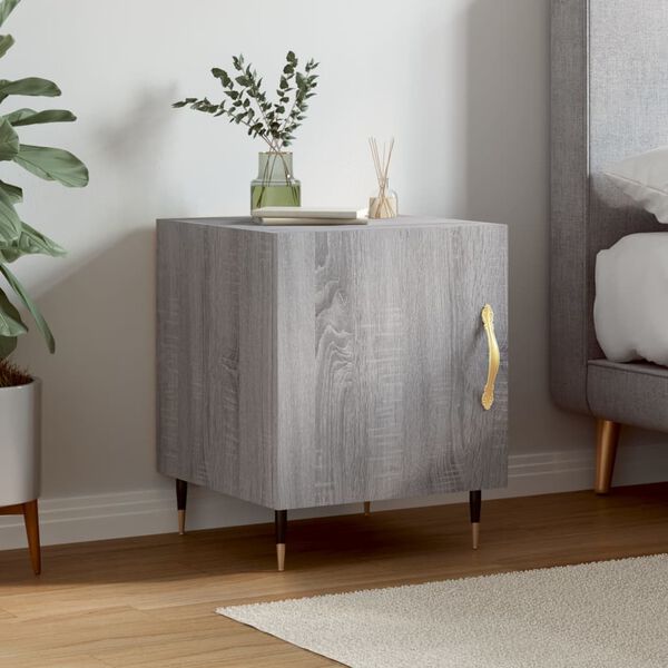 vidaXL Bedside Cabinet Gray Sonoma Engineered wood Medium