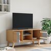 vidaXL TV Cabinet Grey and Brown Solid Pine Wood, Engineered Wood