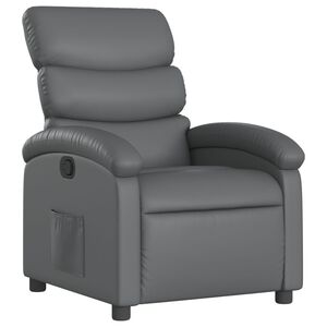 vidaXL Recliner Chair Gray Faux leather, metal, plywood Single