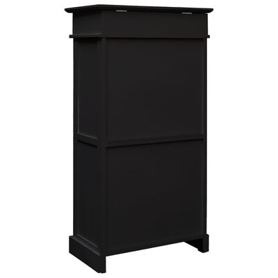 vidaXL Shoe Cabinet Black 19.7"x11"x38.6" Paulownia Wood