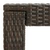 vidaXL Bar Table Brown PE rattan, powder-coated steel