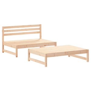 vidaXL Garden Lounge Set Natural Wood Solid Pine Wood, Plywood Medium