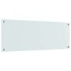 vidaXL Kitchen Backsplash White 43.31 x 15.75 x 0.24 in Tempered Glass