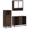 vidaXL Bathroom Furniture Set Brown Oak Engineered Wood, Metal, Glass