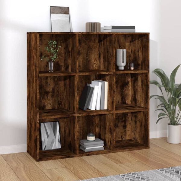 vidaXL Book Cabinet Smoked Oak Engineered wood Medium Book Cabinet