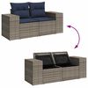 vidaXL 7 Piece Patio Sofa Set with Cushions Gray Poly Rattan Acacia