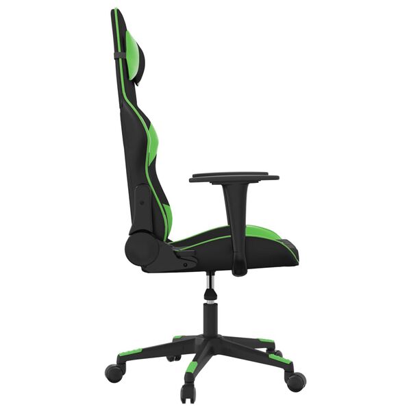 vidaXL Gaming Chair Black and Green Faux Leather