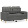 vidaXL 2-seater Sofa Dark Grey Fabric (100% polyester), metal, textilene