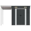 vidaXL Garden Shed Anthracite Galvanized steel, plastic Large