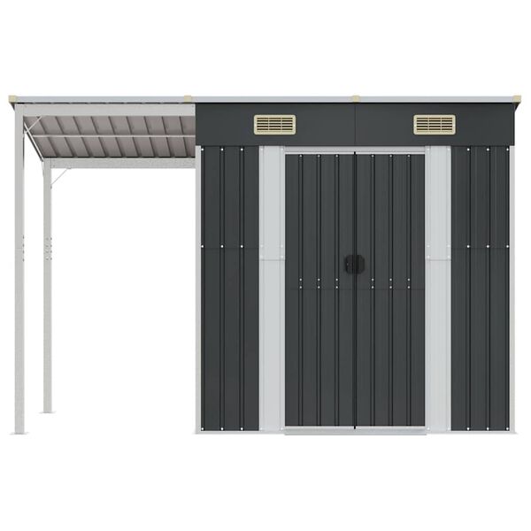 vidaXL Garden Shed Anthracite Galvanized steel, plastic Large