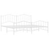 vidaXL Bed Frame White Steel 78.7 x 78.7 in Bed Frame Rectangular