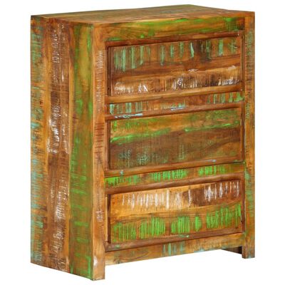 vidaXL Drawer Cabinet Multicolor 23.6"x13"x29.5" Solid Wood Reclaimed