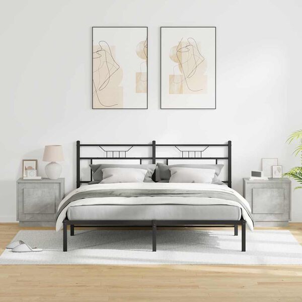 vidaXL Bedside Cabinet 2 pcs Concrete Grey 17.32 x 13.58 x 17.72 in