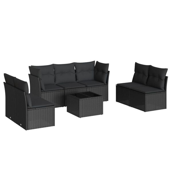 vidaXL Garden Sofa Set Black