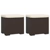 vidaXL Ottoman Set of 2 Brown and Cream White