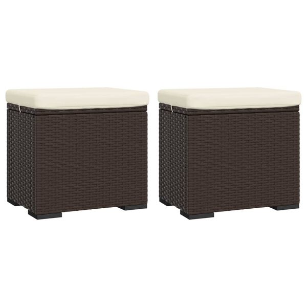 vidaXL Ottoman Set of 2 Brown and Cream White