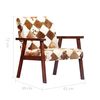 vidaXL Armchair White and Brown Goat Leather, Acacia Wood Standard