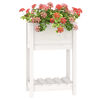 vidaXL Planter White Solid pine wood Medium Planter Rectangular