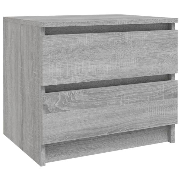 vidaXL Bed Cabinet Grey Sonoma Engineered Wood Medium Bed Cabinet