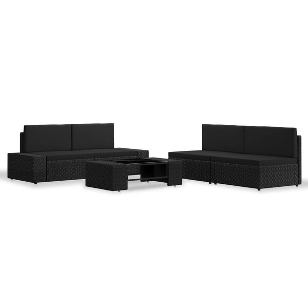 vidaXL Garden Lounge Set Black