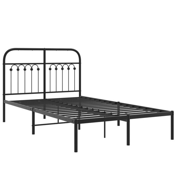vidaXL Bed Frame Black Steel Full Bed Frame Rectangular Modern