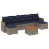 vidaXL 8 Piece Garden Sofa Set with Cushions Grey Poly Rattan