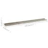 vidaXL Wall Shelf Set of 2 Concrete Grey MDF 39.4 x 3.5 x 1.2 in