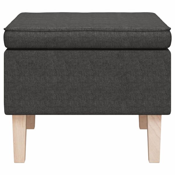 vidaXL Stool Dark grey 100% Polyester, Rubber wood Compact Simple