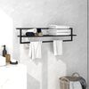 vidaXL Towel Rack Black Iron 37.4 in x 9.8 in x 8.7 in Towel Rack