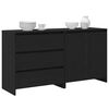 vidaXL Sideboard 2 pcs Black 27.56 x 16.14 x 29.53 in Engineered Wood