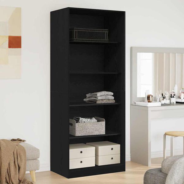 vidaXL Wardrobe Black oak 31.50 x 19.69 x 78.74 in Engineered Wood