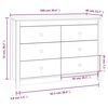 vidaXL Side Cabinet White Solid pine wood Medium Cabinet Rectangular