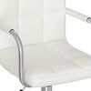 vidaXL Swivel Office Chair White Faux Leather Adjustable height Swivel