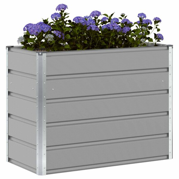 vidaXL Planter Light Grey 480 x 50 x 45 cm Galvanised Steel