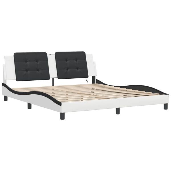 vidaXL Bed Frame White and Black