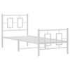 vidaXL Bed Frame White Powder-Coated Steel Small Single Bed Frame