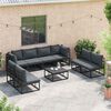 vidaXL Garden Sofa Set with Cushion 9 pcs Black Aluminium