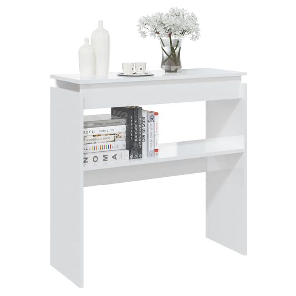 vidaXL Console Table High gloss white Engineered wood