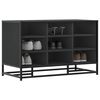 vidaXL Shoe Bench Black Engineered wood, metal Medium Shoe Bench