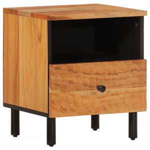 vidaXL Bedside Cabinet Natural Wood Solid Acacia Wood, Engineered Wood, Iron