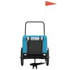 vidaXL Pet Bike Trailer Blue and Black Oxford fabric, iron, PVC